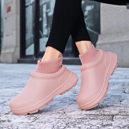 Winter Hot Selling Cotton Shoe Water Shoes Lightweight Nursing Shoes Chef Shoes Factory Work Shoes Elastic Mouth Cotton Slippers